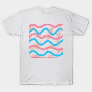 Blue pink watercolor abstract texture T-Shirt